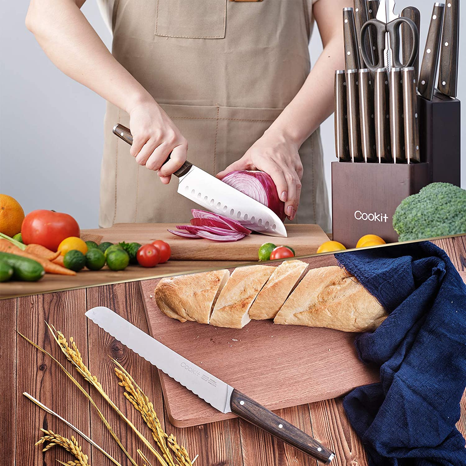 15 Piece Knife Sets with Block