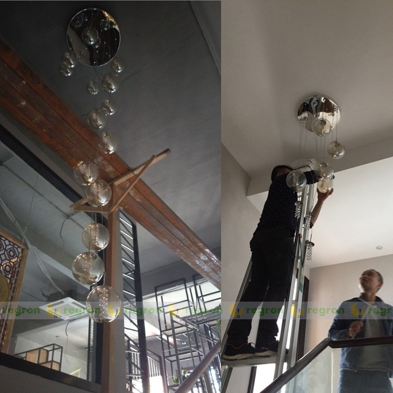 Large Glass Ball Pendant Lights
