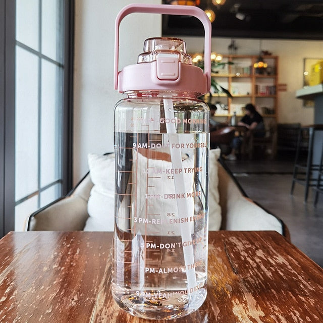 Large Plastic Straw Water Bottle