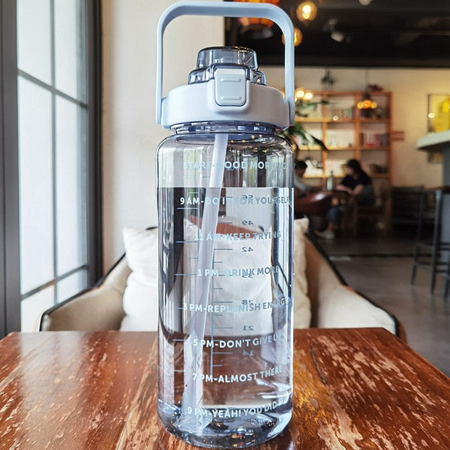 Large Plastic Straw Water Bottle