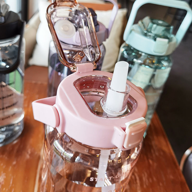 Large Plastic Straw Water Bottle