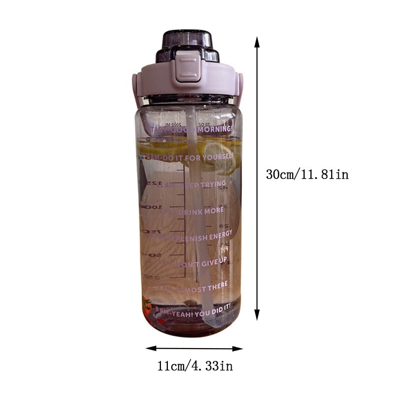 Large Plastic Straw Water Bottle